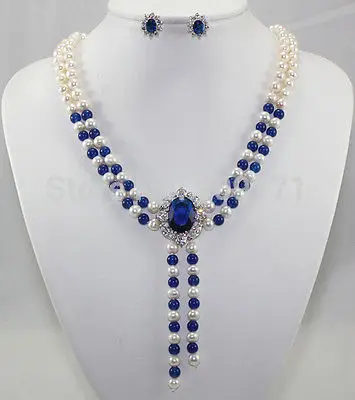 Free Shipping>>>>>2 color white pearl blue red jade necklace crystal pendant earring set
Free Shipping>>>>>2 color white pearl blue red jade necklace crystal pendant earring set