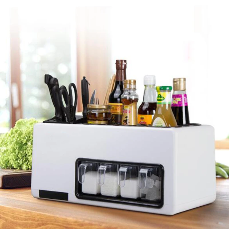 Kitchen Desktop Storage Box Plastic ABS Knife Chopstick Holder Multifunctional Kitchenware Condiment Bottles Organizer
Kitchen Desktop Storage Box Plastic ABS Knife Chopstick Holder Multifunctional Kitchenware Condiment Bottles Organizer