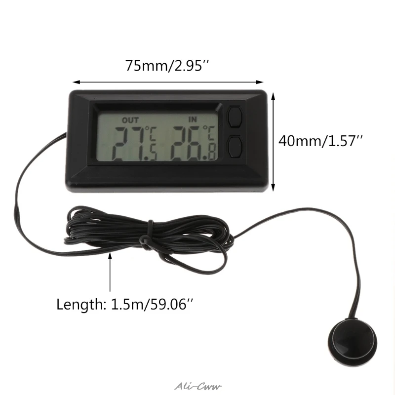 1 Pc Auto Car LCD Digital Display Indoor Outdoor Thermometer Meter With 1.5m Cable Car Thermometer record for temperature.
1 Pc Auto Car LCD Digital Display Indoor Outdoor Thermometer Meter With 1.5m Cable Car Thermometer record for temperature.