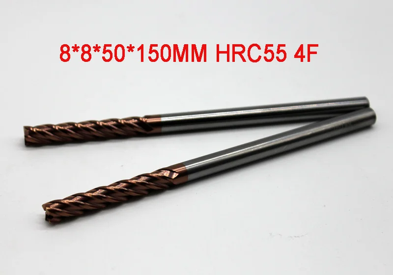 8*8*50*150MM 4 Flute HRC55 1PCS milling cutters CNC milling cutter carbide end mill stool tungsten bladefor cnc power tools 
8*8*50*150MM 4 Flute HRC55 1PCS milling cutters CNC milling cutter carbide end mill stool tungsten bladefor cnc power tools