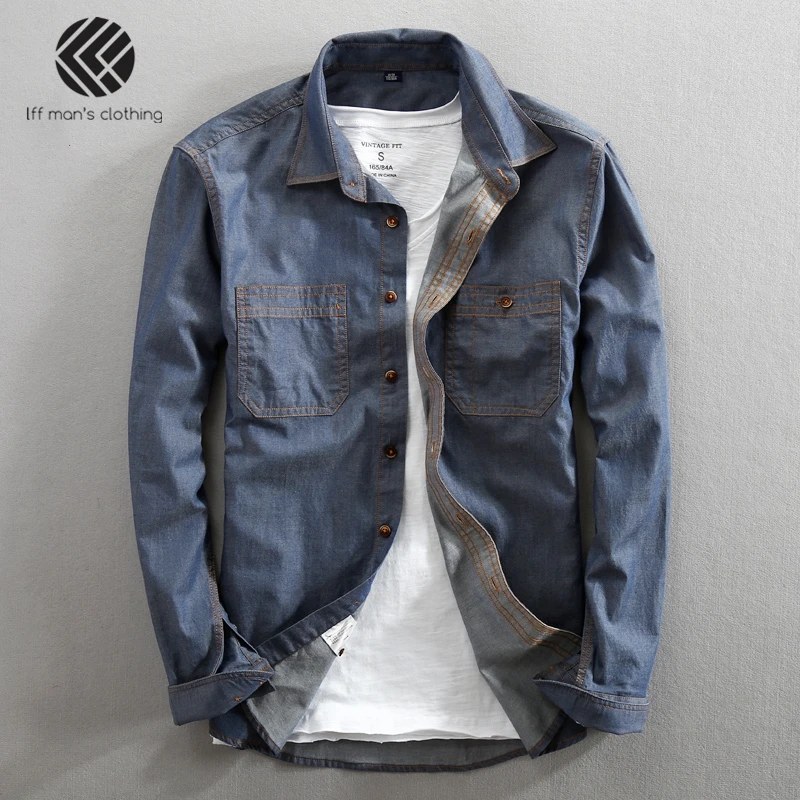 Men 2019 Spring And Autumn Fashion Brand Korea Style Vintage Cotton Denim Long Sleeve Shirt Male Casual Loose Thin Shirts Cloth
Men 2019 Spring And Autumn Fashion Brand Korea Style Vintage Cotton Denim Long Sleeve Shirt Male Casual Loose Thin Shirts Cloth
