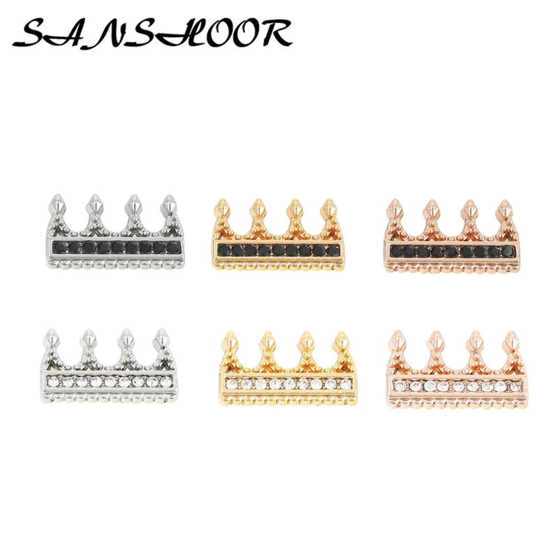 SANSHOOR Crystal Pave Crown Keeper Slide Charms Fit Keys Chain Leather Wrap Bracelets Pendant Collection As Women Gifts 6Pcs
SANSHOOR Crystal Pave Crown Keeper Slide Charms Fit Keys Chain Leather Wrap Bracelets Pendant Collection As Women Gifts 6Pcs