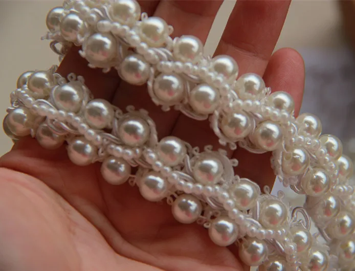 Pearl beaded lace trim bridal sash Bridal Belt beaded jewelry Trim 5 yards/Lot 2 cm(0.79 Inch)
Pearl beaded lace trim bridal sash Bridal Belt beaded jewelry Trim 5 yards/Lot 2 cm(0.79 Inch)