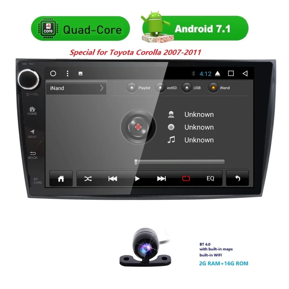 9"2 din car radio gps Android 7.1 Car NO DVD Multimedia player For Toyota corolla 2007 2008 2009 2010 2011 Stereo head unit 2GB
9"2 din car radio gps Android 7.1 Car NO DVD Multimedia player For Toyota corolla 2007 2008 2009 2010 2011 Stereo head unit 2GB