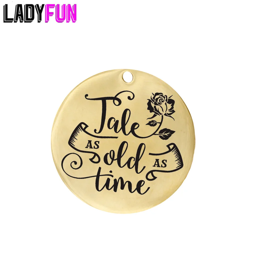 Ladyfun Customizable Stainless Steel Charm Beauty Beast Pendant Tale As Old As Time Charms for jewelry making
Ladyfun Customizable Stainless Steel Charm Beauty Beast Pendant Tale As Old As Time Charms for jewelry making