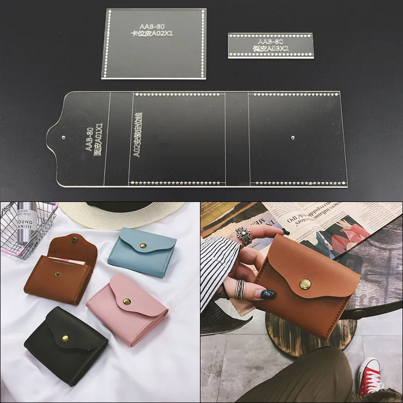 Acrylic Stencil Laser Cut Template DIY Leather Handmade Craft Short wallet Sewing Pattern 11.5*9.5*2cm
Acrylic Stencil Laser Cut Template DIY Leather Handmade Craft Short wallet Sewing Pattern 11.5*9.5*2cm