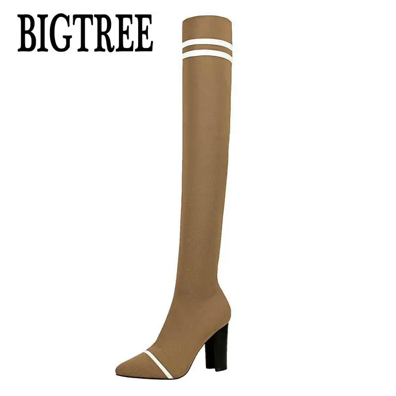 BIGTREE New Women Boots Autumn Winter Over The Knee Boots Fashion Knitting Stretch Woolen Sock Boots High Heel Female High Boots
BIGTREE New Women Boots Autumn Winter Over The Knee Boots Fashion Knitting Stretch Woolen Sock Boots High Heel Female High Boots