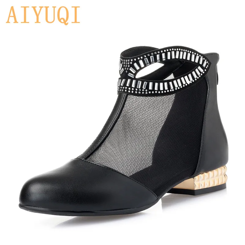 AIYUQI Summer female mesh sandals 2019 spring new genuine leather hollow female sandals, fashion rhinestone dress shoes women 
AIYUQI Summer female mesh sandals 2019 spring new genuine leather hollow female sandals, fashion rhinestone dress shoes women