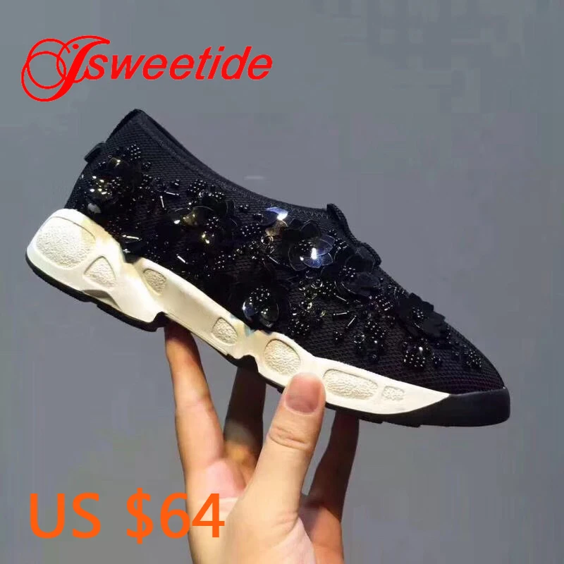 Flats Platform Women Casual Crystal Shoes For All Season Hot Selling Female Leisure String Bead Breathable Comfortable Sneakers
Flats Platform Women Casual Crystal Shoes For All Season Hot Selling Female Leisure String Bead Breathable Comfortable Sneakers