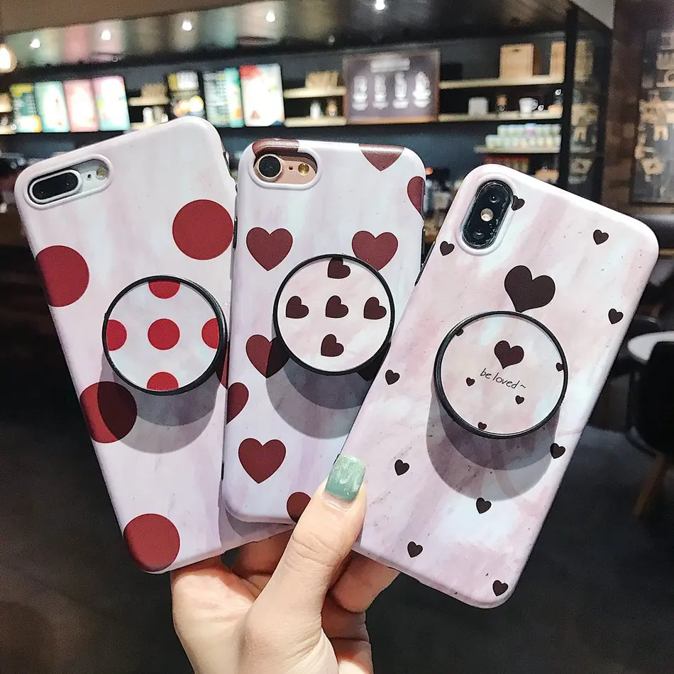 For iPhone 7 Plus XR X XS Max Case Love Heart Wave Point Foldable Kickstand Holder Cover For iPhone 8 6s Plus Soft TPU Coque
For iPhone 7 Plus XR X XS Max Case Love Heart Wave Point Foldable Kickstand Holder Cover For iPhone 8 6s Plus Soft TPU Coque