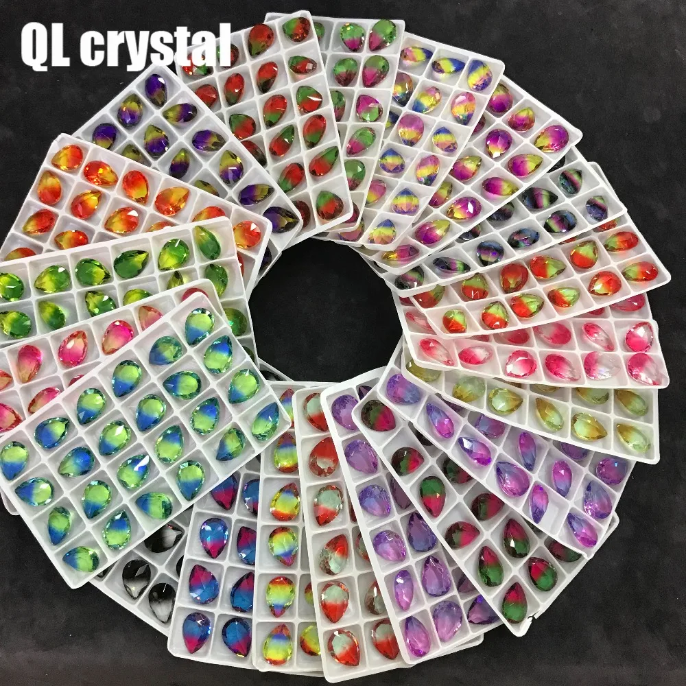 QL Crystal Tourmaline Glass Crystal 13x18mm Drops Pointback Fancy Stone for DIY garment bags shoes Jewelry accessory
QL Crystal Tourmaline Glass Crystal 13x18mm Drops Pointback Fancy Stone for DIY garment bags shoes Jewelry accessory