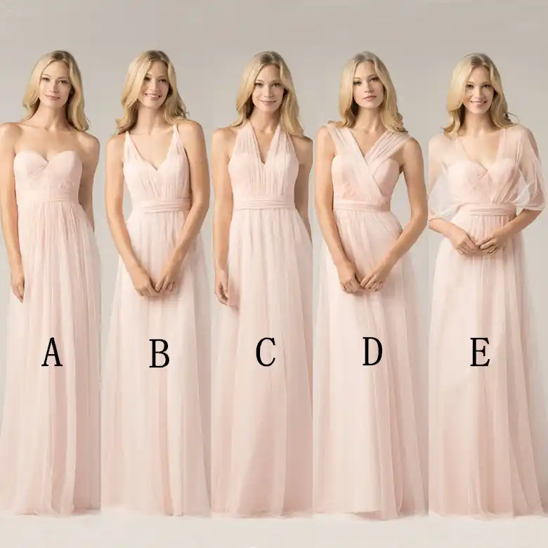 blush colored junior bridesmaid dresses
