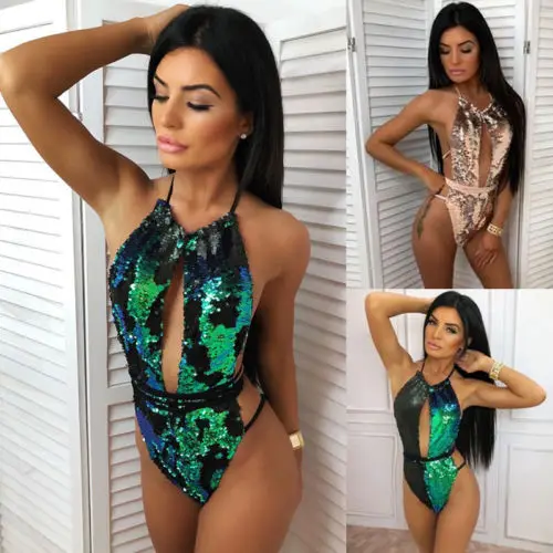 Sexy Women Sequin One Piece Bikini Set Push-Up Padded Swimwear Swimsuit Bathing Beachwear
Sexy Women Sequin One Piece Bikini Set Push-Up Padded Swimwear Swimsuit Bathing Beachwear