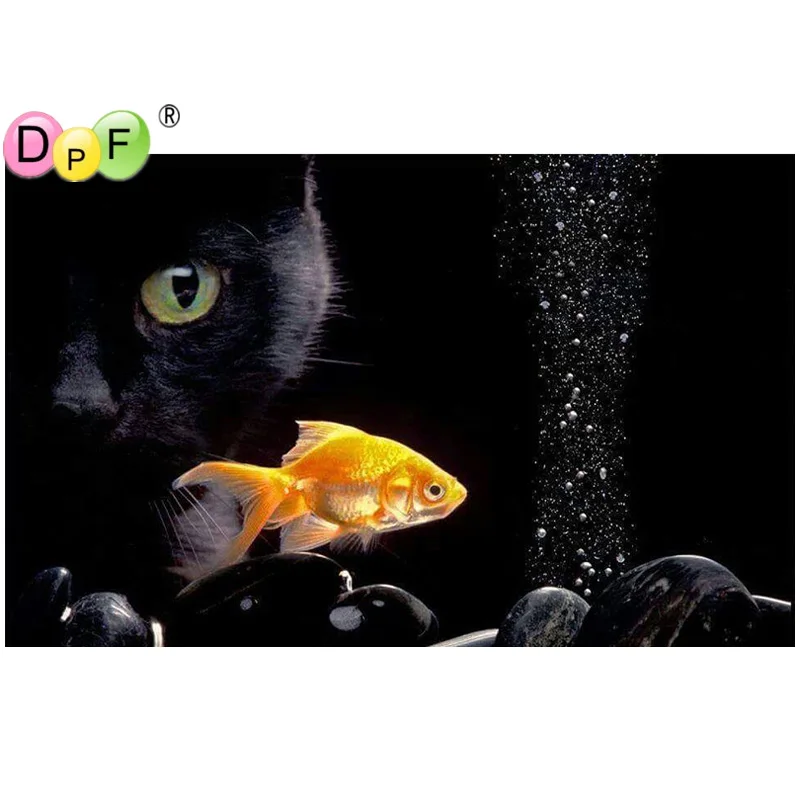 DPF diamond embroidery Black Cat Goldfish diamond painting cross stitch needlework diamond mosaic square rhinestone home decor
DPF diamond embroidery Black Cat Goldfish diamond painting cross stitch needlework diamond mosaic square rhinestone home decor