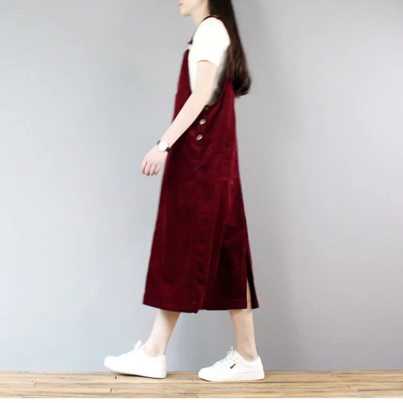 Free Shipping 2019 New Fashion Loose A-line Corduroy Dress For Women Long mid-calf Plus Size One-piece S-XL Overalls Dresses
Free Shipping 2019 New Fashion Loose A-line Corduroy Dress For Women Long mid-calf Plus Size One-piece S-XL Overalls Dresses