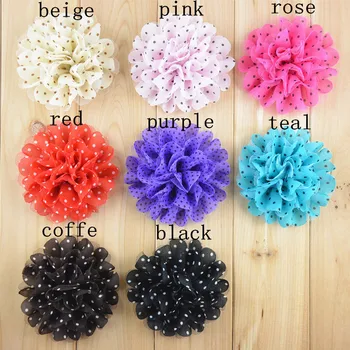 100pcs/lot 10CM Classic Polka Dot Mesh Tulle Flower Crochet Fabric Petal Hair Flower Lace Flower For Hair Accessories
100pcs/lot 10CM Classic Polka Dot Mesh Tulle Flower Crochet Fabric Petal Hair Flower Lace Flower For Hair Accessories