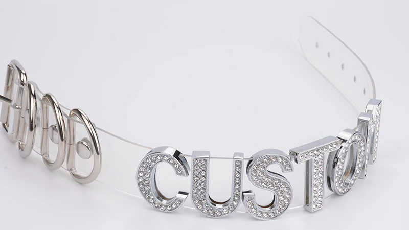 Charm Customized Choker Personalized Choose Unique Name Collar Necklace Crystal Silver Letters Transparent PVC Punk Goth Choker 9