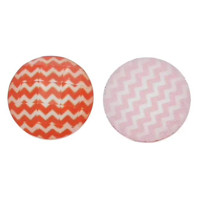 embellishments findings round orange & white ripple pattern