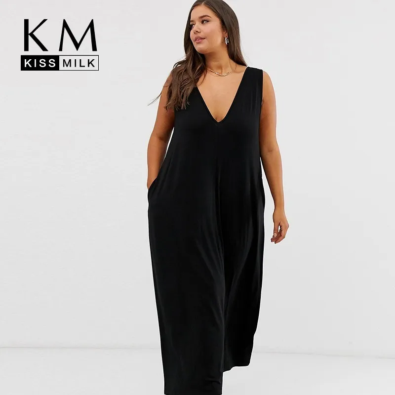 Kissmilk Sexy Women Dresses Plus Size Summer 2019 New-coming Solid Black Casual Sleeveless Deep V-Neck Maxi Dress For Women
Kissmilk Sexy Women Dresses Plus Size Summer 2019 New-coming Solid Black Casual Sleeveless Deep V-Neck Maxi Dress For Women