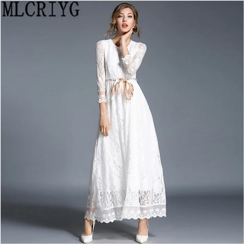 MLCRIYG 2019 New Elegant White Lace Dress Female Spring Summer Maxi Dress Party Long Dresses For Women robe femme YQ009
MLCRIYG 2019 New Elegant White Lace Dress Female Spring Summer Maxi Dress Party Long Dresses For Women robe femme YQ009
