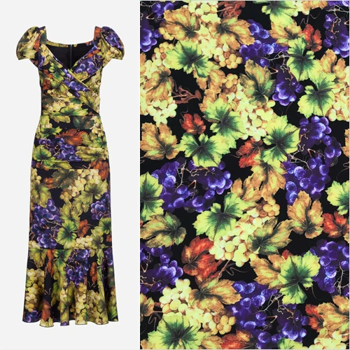 The Grape Print Multicolor Polyester Soft Cady Linen Little Stretch Fabric for Woman Spring Autumn Dress Skirt Sewing-AF697
The Grape Print Multicolor Polyester Soft Cady Linen Little Stretch Fabric for Woman Spring Autumn Dress Skirt Sewing-AF697