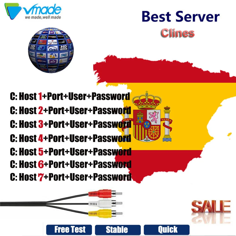 Vmade 1 year Europa CCCams HD Cable 7 clines for DVB satelite receiver DVB S2 v7 v8 support Spain Portugal Germany Poland Italy
Vmade 1 year Europa CCCams HD Cable 7 clines for DVB satelite receiver DVB S2 v7 v8 support Spain Portugal Germany Poland Italy