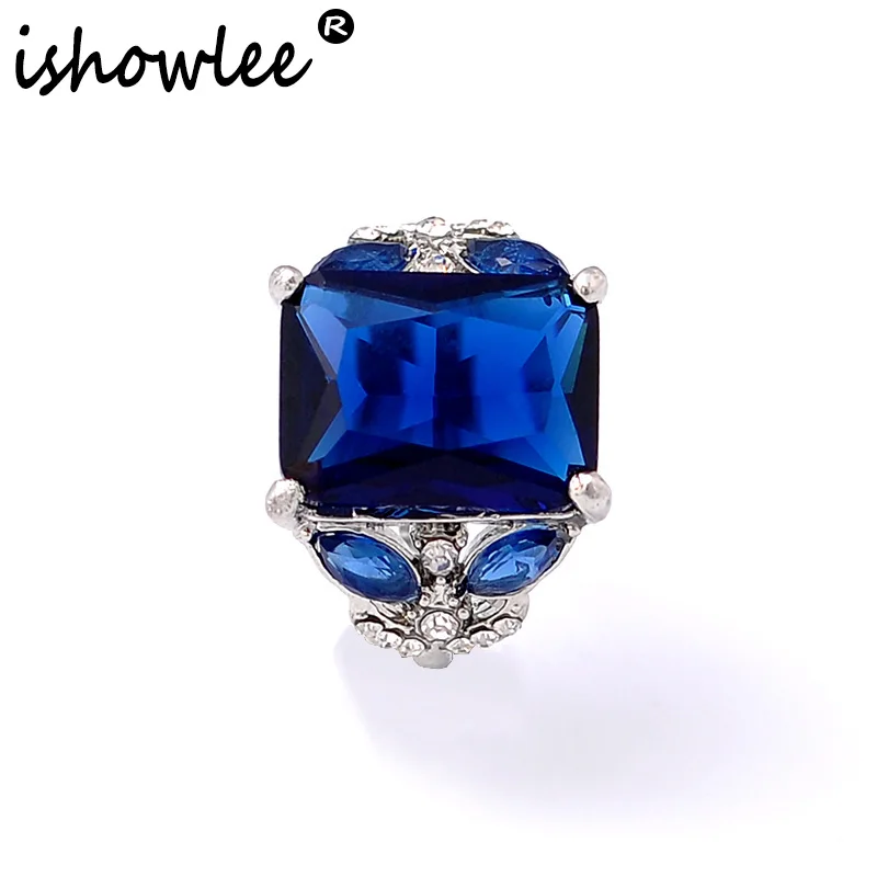 ISHOWLEE Navy Blue Big Square Crystal Wide Rings with Stones Large Natural Stones Flower Rings for Women Fashion Jewelry jzb26
ISHOWLEE Navy Blue Big Square Crystal Wide Rings with Stones Large Natural Stones Flower Rings for Women Fashion Jewelry jzb26