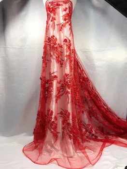 3d red African lace fabric for wedding dress high quality with beads and stones Nigerian french tulle lace fabric
3d red African lace fabric for wedding dress high quality with beads and stones Nigerian french tulle lace fabric