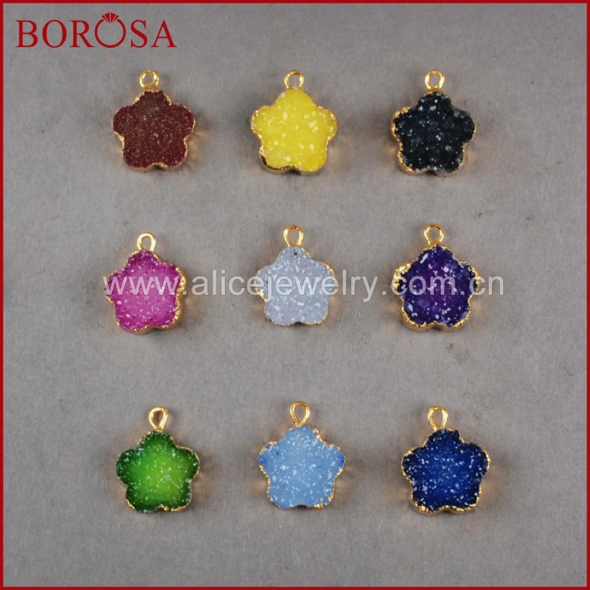 BOROSA Fashion 1 piece Free shipping Rainbow Flower Natural Agates Druzy Geode Charm Druzy Pendants For woman Jewelry G0215
BOROSA Fashion 1 piece Free shipping Rainbow Flower Natural Agates Druzy Geode Charm Druzy Pendants For woman Jewelry G0215