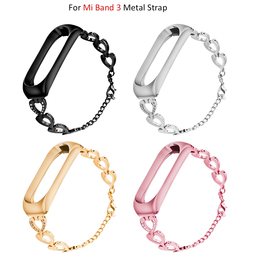 For Mi Band 3 Bracelet Metal Steel Wrist Band Strap Heart-shaped chain strap Bracelet Wristbands for Xiaomi Mi Band 3
For Mi Band 3 Bracelet Metal Steel Wrist Band Strap Heart-shaped chain strap Bracelet Wristbands for Xiaomi Mi Band 3