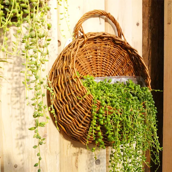 Willow rattan flower vase hanging basket FLOWER FLOWER balcony wall hanging round garden Florist natural material
Willow rattan flower vase hanging basket FLOWER FLOWER balcony wall hanging round garden Florist natural material