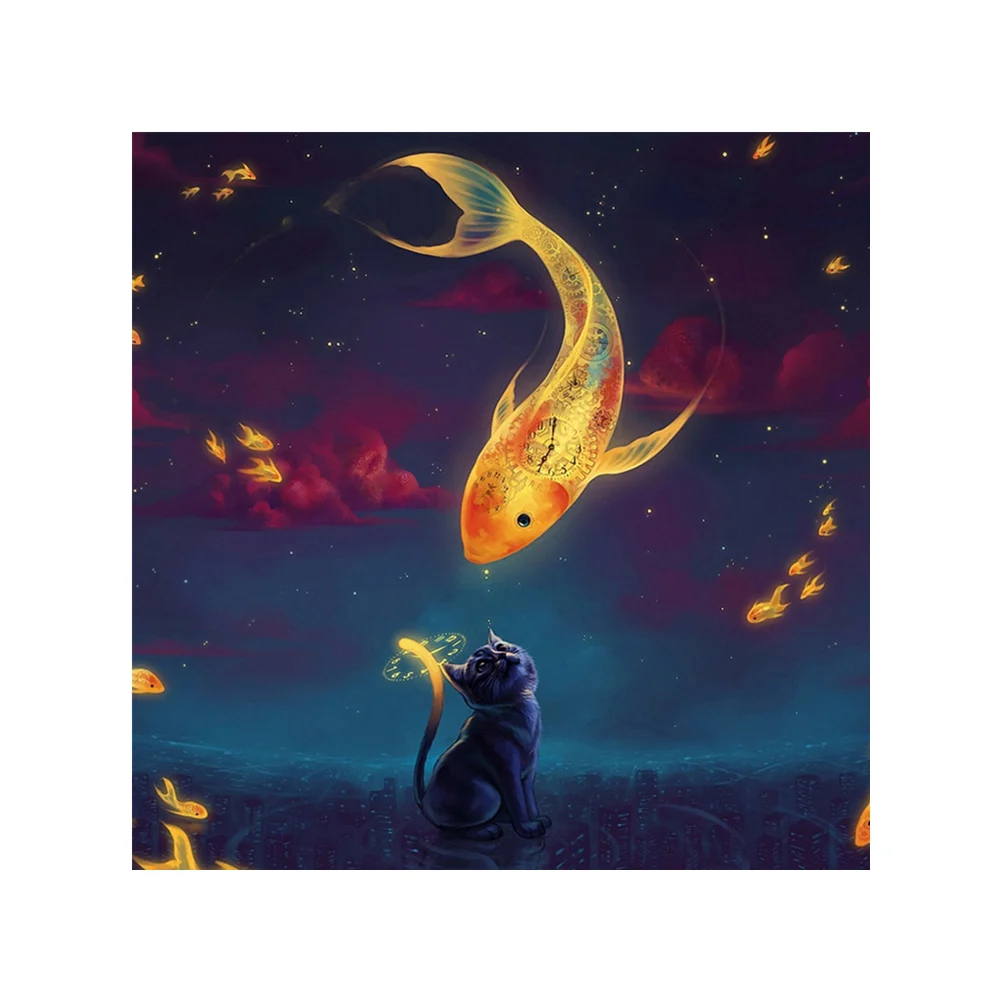 Diamond Painting Cross Stitch Diy Embroidery Fish and Cat Painting Round Drill Diamond Mosaic Beads Pasted Needlework
Diamond Painting Cross Stitch Diy Embroidery Fish and Cat Painting Round Drill Diamond Mosaic Beads Pasted Needlework