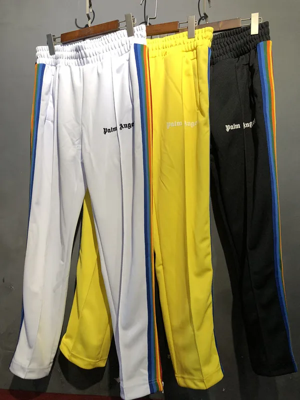 2018SS NEW Palm Angels Rainbow stripe Side Zipper Splice Jogging Pants HipHop men women Casual Elastic Waist Joggers Sweatpants
2018SS NEW Palm Angels Rainbow stripe Side Zipper Splice Jogging Pants HipHop men women Casual Elastic Waist Joggers Sweatpants