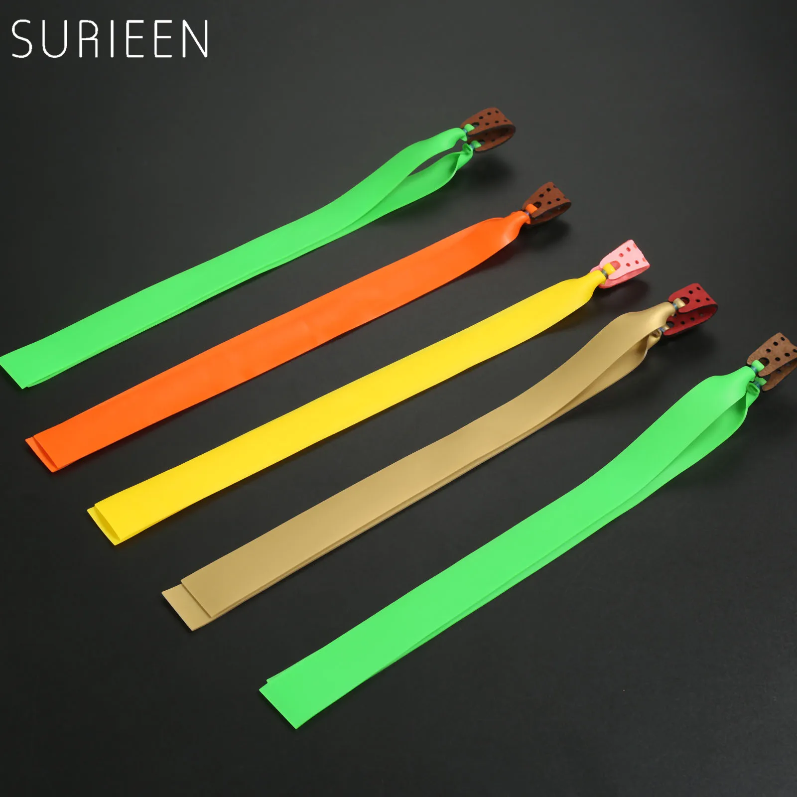 

SURIEEN 5pcs/lot Slingshots Rubber Band Flat Elastic Resilient Tube for Hunting Slingshot Catapult Shooting 0.75mm Random Color