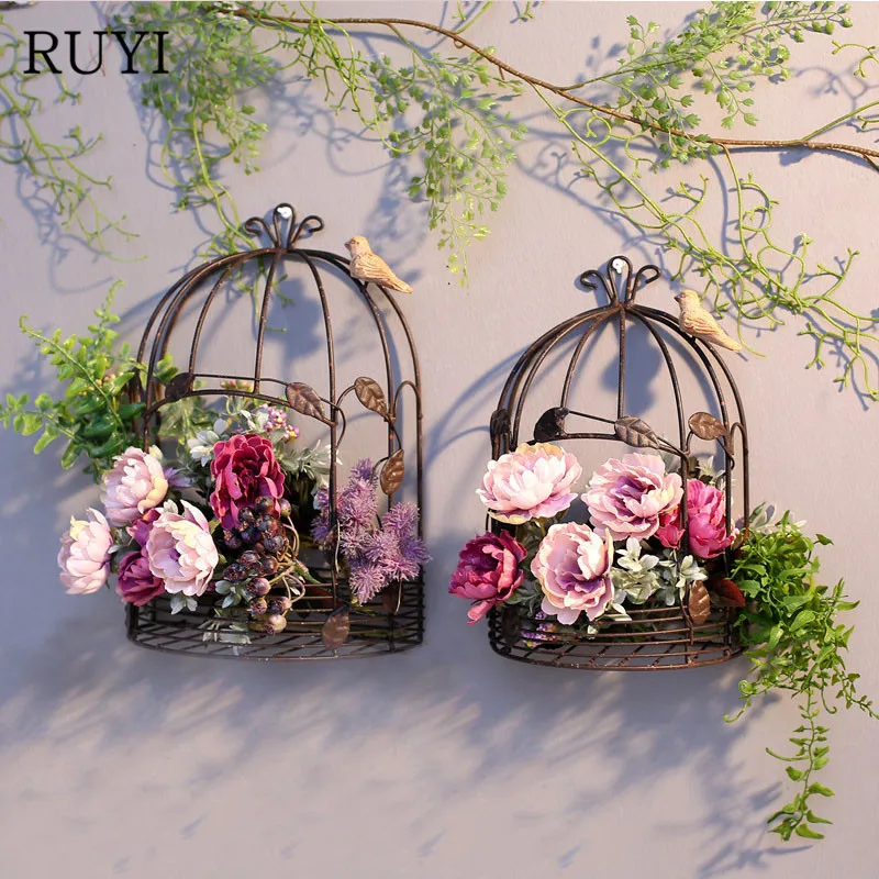 Iron art Half bird cage wall hanging flower stand Wedding wall decoration balcony home decoration accessories photographyprops
Iron art Half bird cage wall hanging flower stand Wedding wall decoration balcony home decoration accessories photographyprops