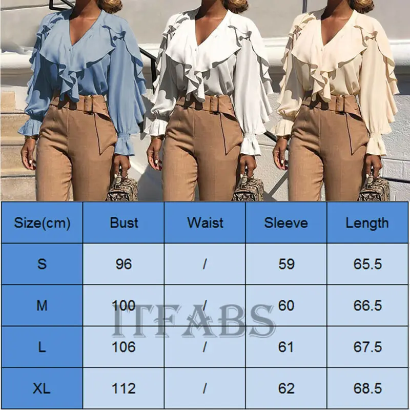 New Women Ladies Chiffon Ruffle Bell Sleeve Blouses Woman's Loose Shirt Top Summer Blouse Tops Fashion 2019 Women Blusas Hot
New Women Ladies Chiffon Ruffle Bell Sleeve Blouses Woman's Loose Shirt Top Summer Blouse Tops Fashion 2019 Women Blusas Hot