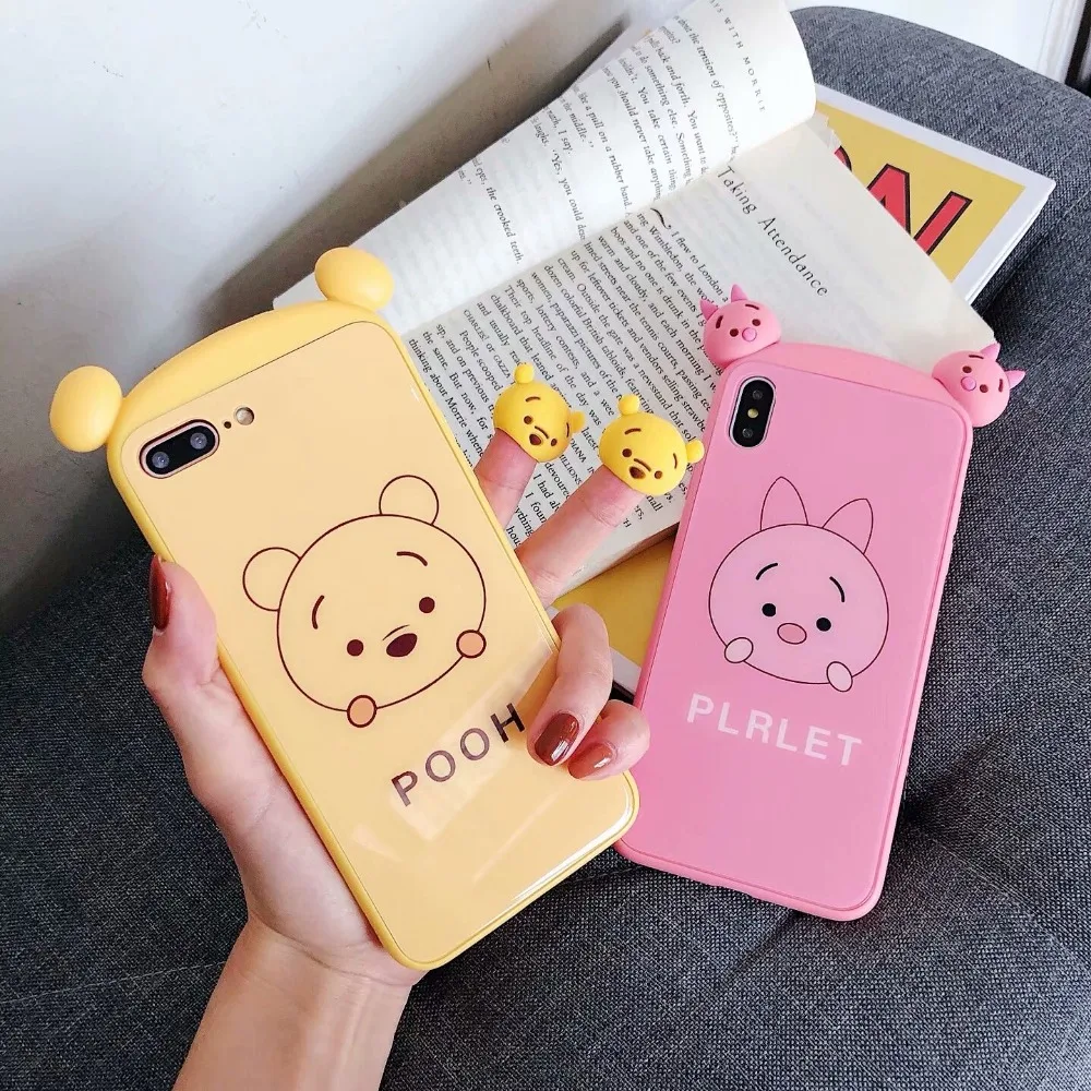 For iphone X 6 6s 7 8 plus Case 3D Cute Winnie Pooh Tempered Glass phone Cases For iphone XS MAX XR Back Cover coque
For iphone X 6 6s 7 8 plus Case 3D Cute Winnie Pooh Tempered Glass phone Cases For iphone XS MAX XR Back Cover coque