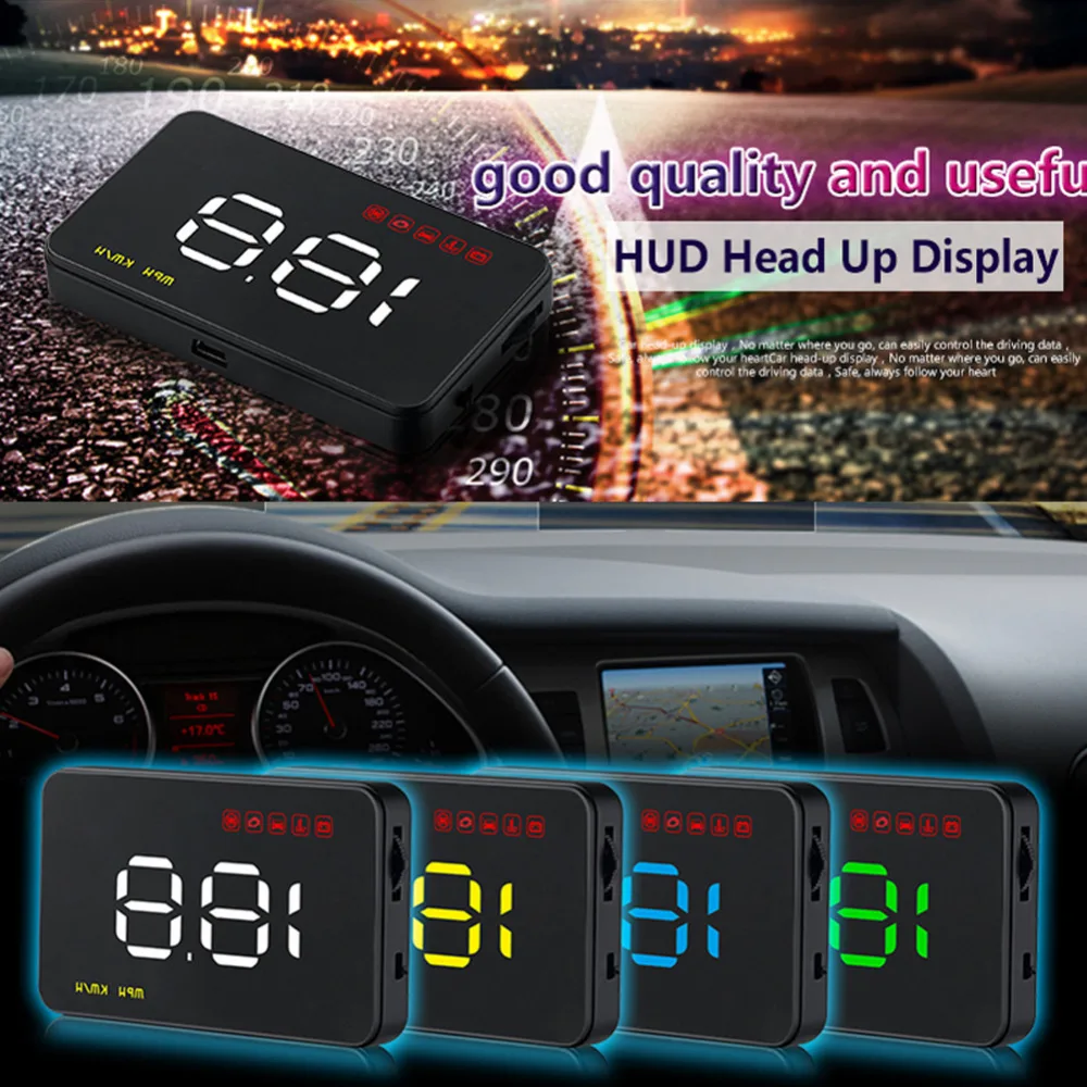 Digital Car Speedometer Auto 3.5" A1000 HUD Head Up Display Windshield Projector Auto Power on/off
Digital Car Speedometer Auto 3.5" A1000 HUD Head Up Display Windshield Projector Auto Power on/off