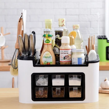 Double Layers 6 Grids Seasoning Pots Multifunctional Kitchen Spice Container for Tableware Condiment Knives Holder Shelf
Double Layers 6 Grids Seasoning Pots Multifunctional Kitchen Spice Container for Tableware Condiment Knives Holder Shelf