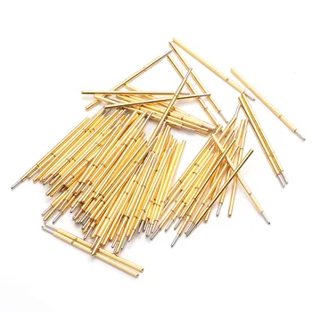 

100pcs Voltage Test Probe Spring Phosphor Bronze Tube Gold Plated Length 15mm For Testing Circuit Board Instrument P058-F