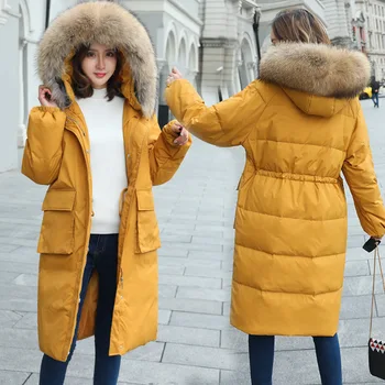 Schinteon Women Down Jacket Big 100% Real Raccoon Fur Collar Warm Winter Loose Outwear Hood Inside Waistband Big Pockets
Schinteon Women Down Jacket Big 100% Real Raccoon Fur Collar Warm Winter Loose Outwear Hood Inside Waistband Big Pockets