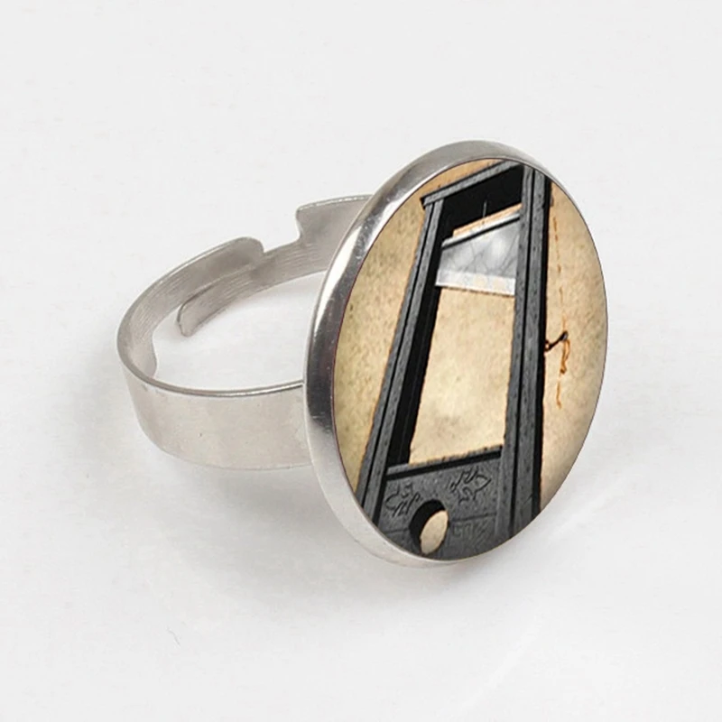 2019 Guillotine ring French Revolution Creepy Halloween Art ring Revolution print glass ring
2019 Guillotine ring French Revolution Creepy Halloween Art ring Revolution print glass ring