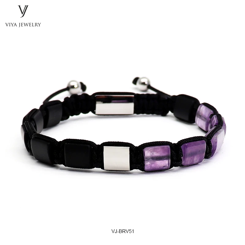 new square beads braided bracelet mens bracelet (17)
