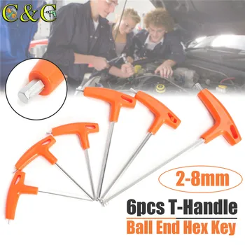 6PCS Set of T-Handle Ball Ended Hex Key Wrench Allen Key Bolt Driver Screwdriver Wrench Tool 2 2.5 3 5 6 8mm
6PCS Set of T-Handle Ball Ended Hex Key Wrench Allen Key Bolt Driver Screwdriver Wrench Tool 2 2.5 3 5 6 8mm