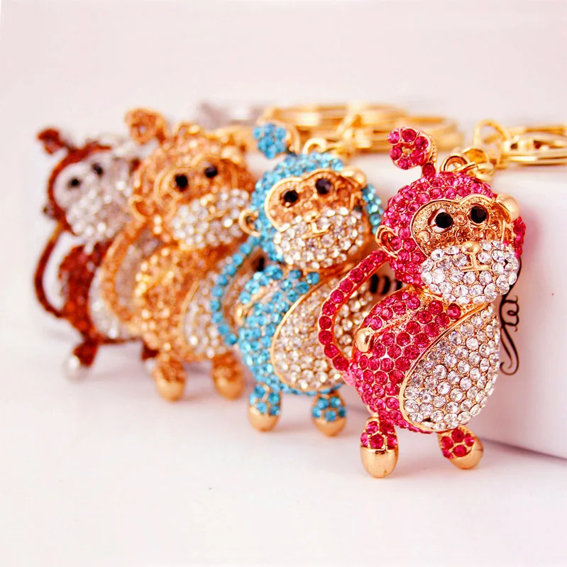 Fashion Creative Lovely Crystal Monkey Car Pendant Keychain For Women Bag Keychains Rhinestone Car keyrings Gifts Jewelry
Fashion Creative Lovely Crystal Monkey Car Pendant Keychain For Women Bag Keychains Rhinestone Car keyrings Gifts Jewelry
