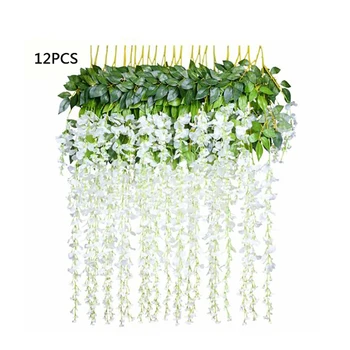 12pcs Romantic artificial silk wisteria hanging flowers hanging fake flower garden home decoration wedding party white
12pcs Romantic artificial silk wisteria hanging flowers hanging fake flower garden home decoration wedding party white