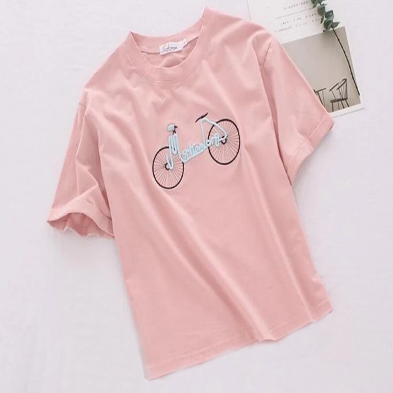 Zuolunouba 2018 New summer tops Office Lady tees cotton Short sleeve pink t shirts Female casual Bicycle print t shirts women
Zuolunouba 2018 New summer tops Office Lady tees cotton Short sleeve pink t shirts Female casual Bicycle print t shirts women
