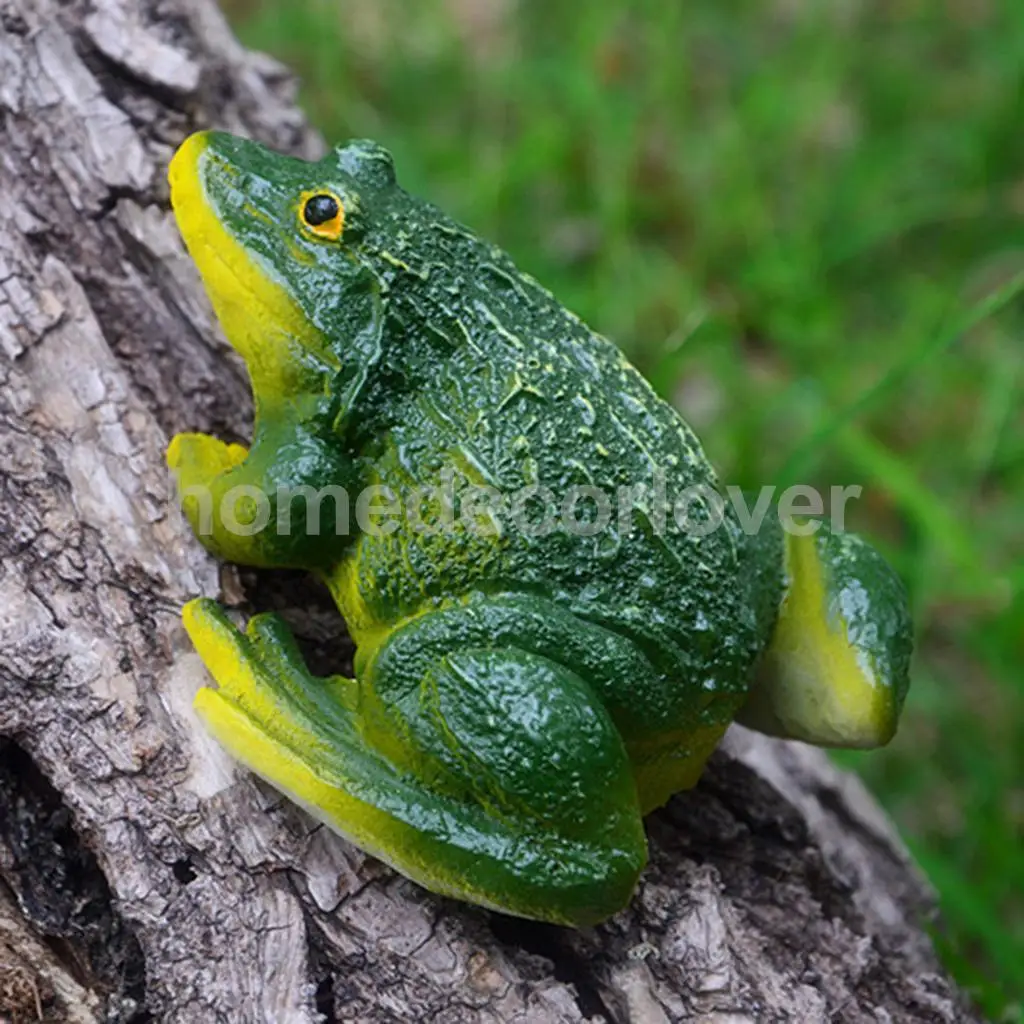 Mini Frog Resin Ornament Figurines Miniatures Bonain Decor for Home Garden Backyard Outdoor Decoration - Green