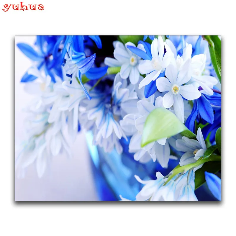 DIY 3D Diamond painting flower Full Round mosaic orchid Square embroidery Cross stitch blue White | Дом и сад