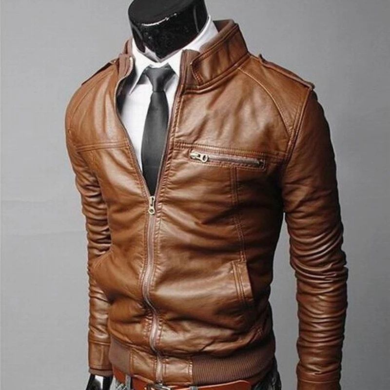 New Fashion Men Leather Coat Motorcycle Leather Jackets Male Slim Casual Coats With Zipper Man Outerwear Stand Collar Jackets
New Fashion Men Leather Coat Motorcycle Leather Jackets Male Slim Casual Coats With Zipper Man Outerwear Stand Collar Jackets